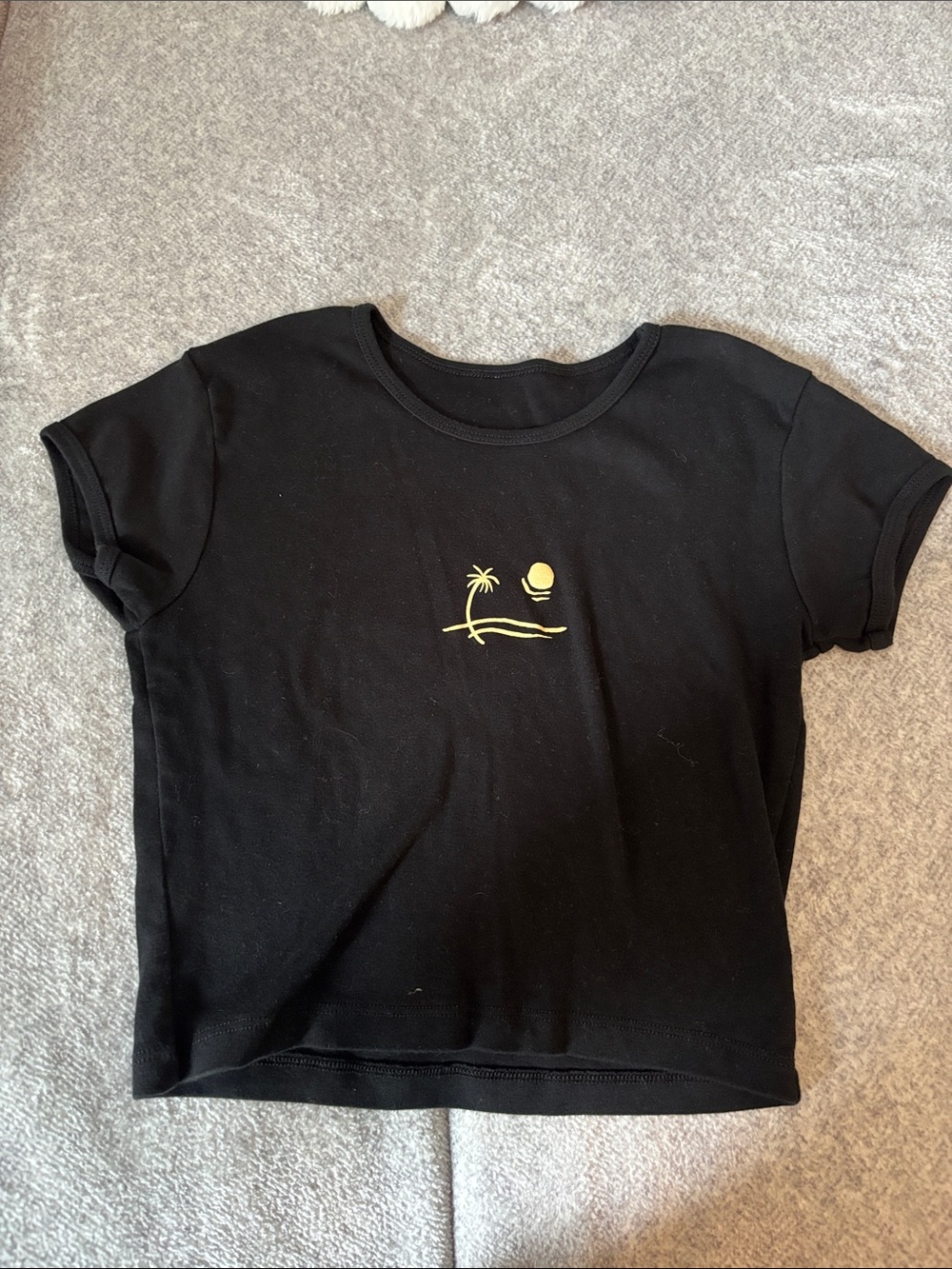 Baby Tee with Yellow Palm Graphic
